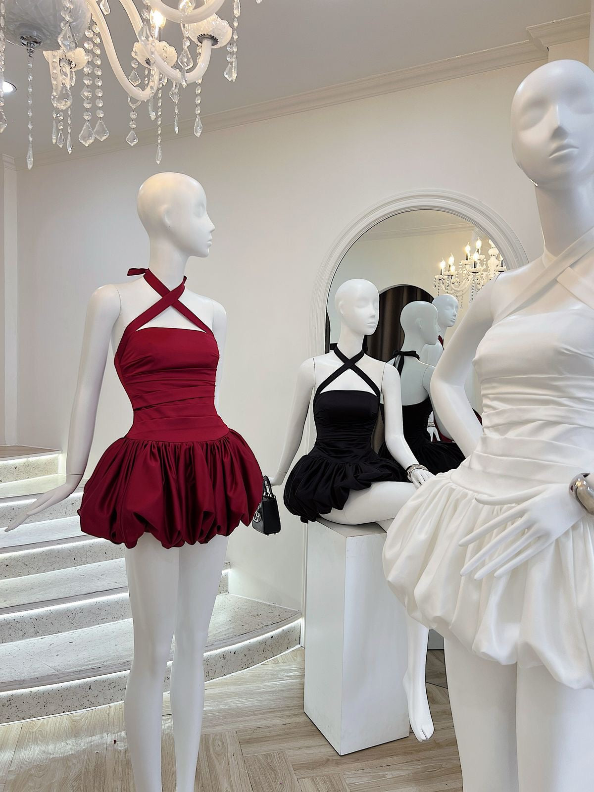 Halter Bubble Mini Dress