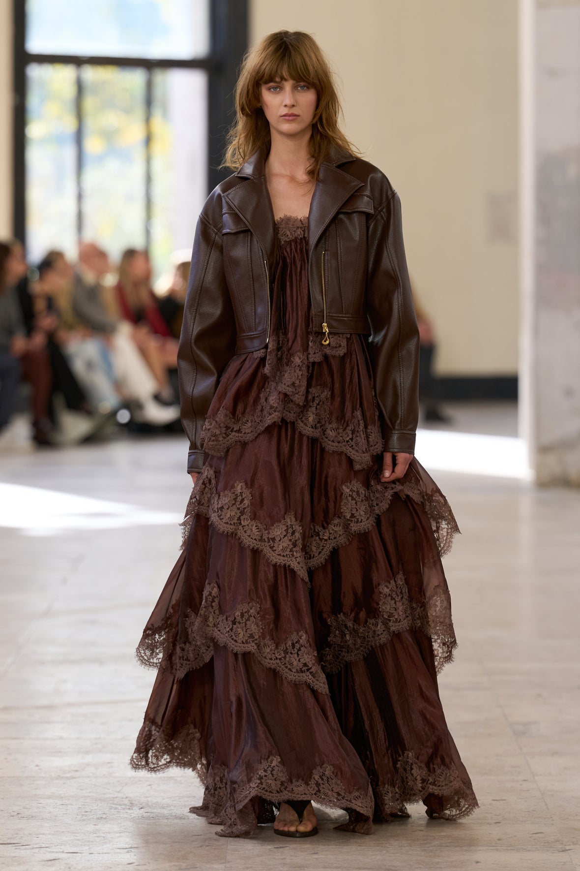 Brown Lace Maxi Dress