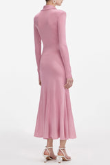 Pink ViscoSequin Knit Midi Dress