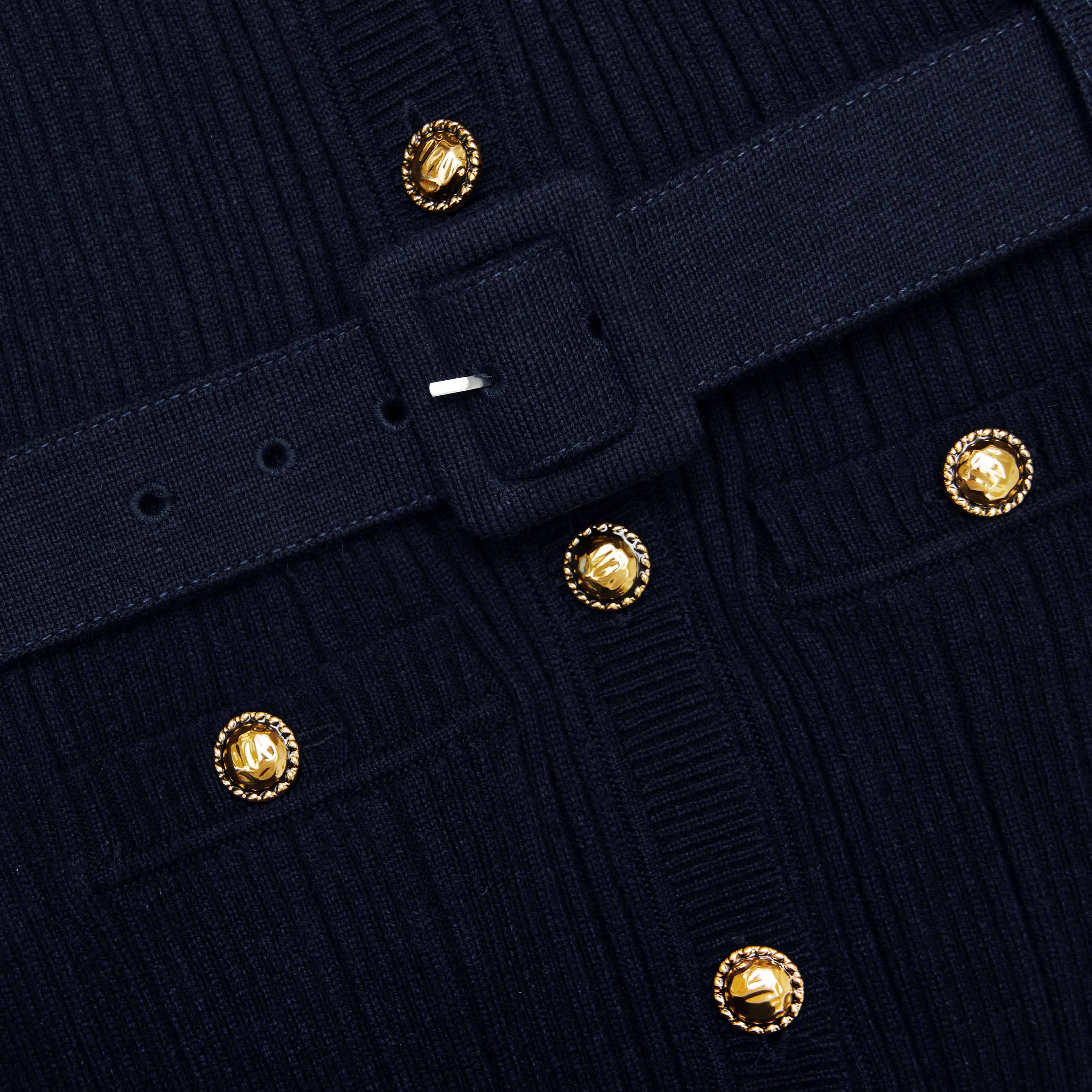 Navy ViscoSequin Knit Mini Dress