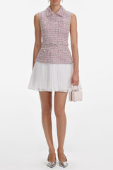 Pink Boucle Mini Dress