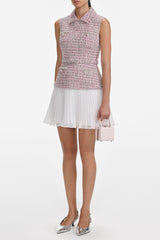 Pink Boucle Mini Dress
