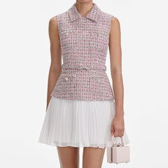 Pink Boucle Mini Dress