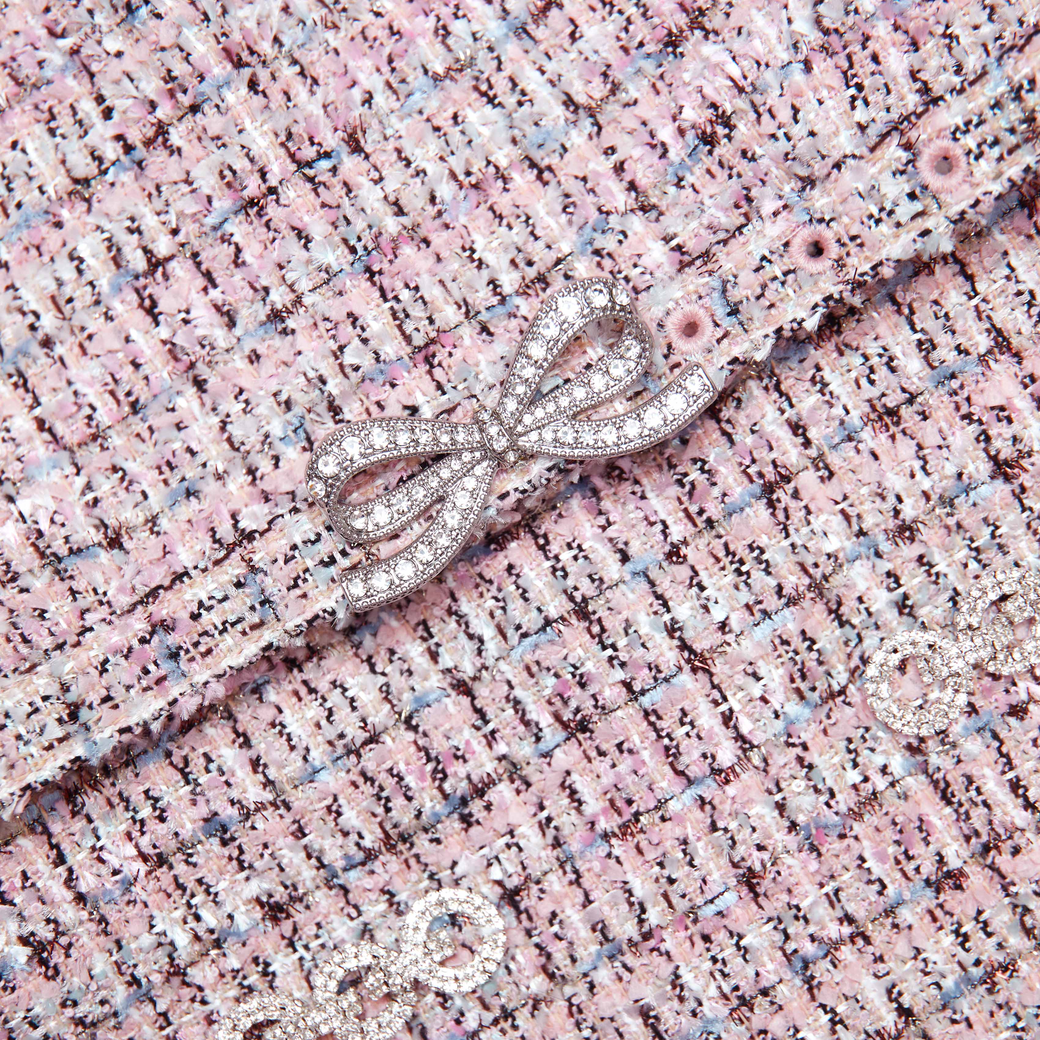 Pink Boucle Mini Dress