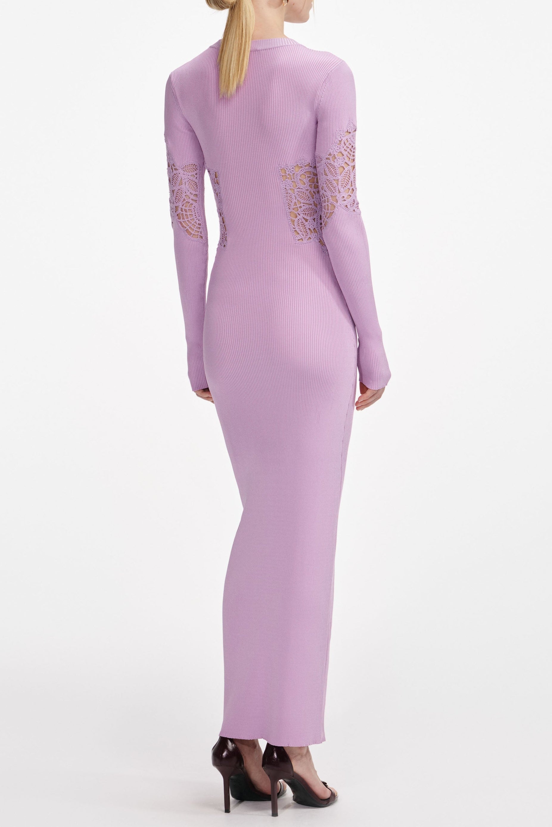 Blanche Pink ViscoSequin Knit Cut Out Maxi Dress