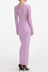 Blanche Pink ViscoSequin Knit Cut Out Maxi Dress