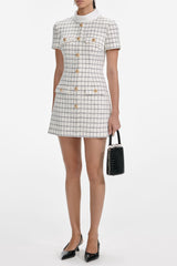 Check Boucle Mini Dress