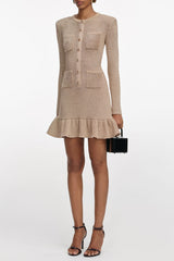 Gold Lurex Knit Mini Dress