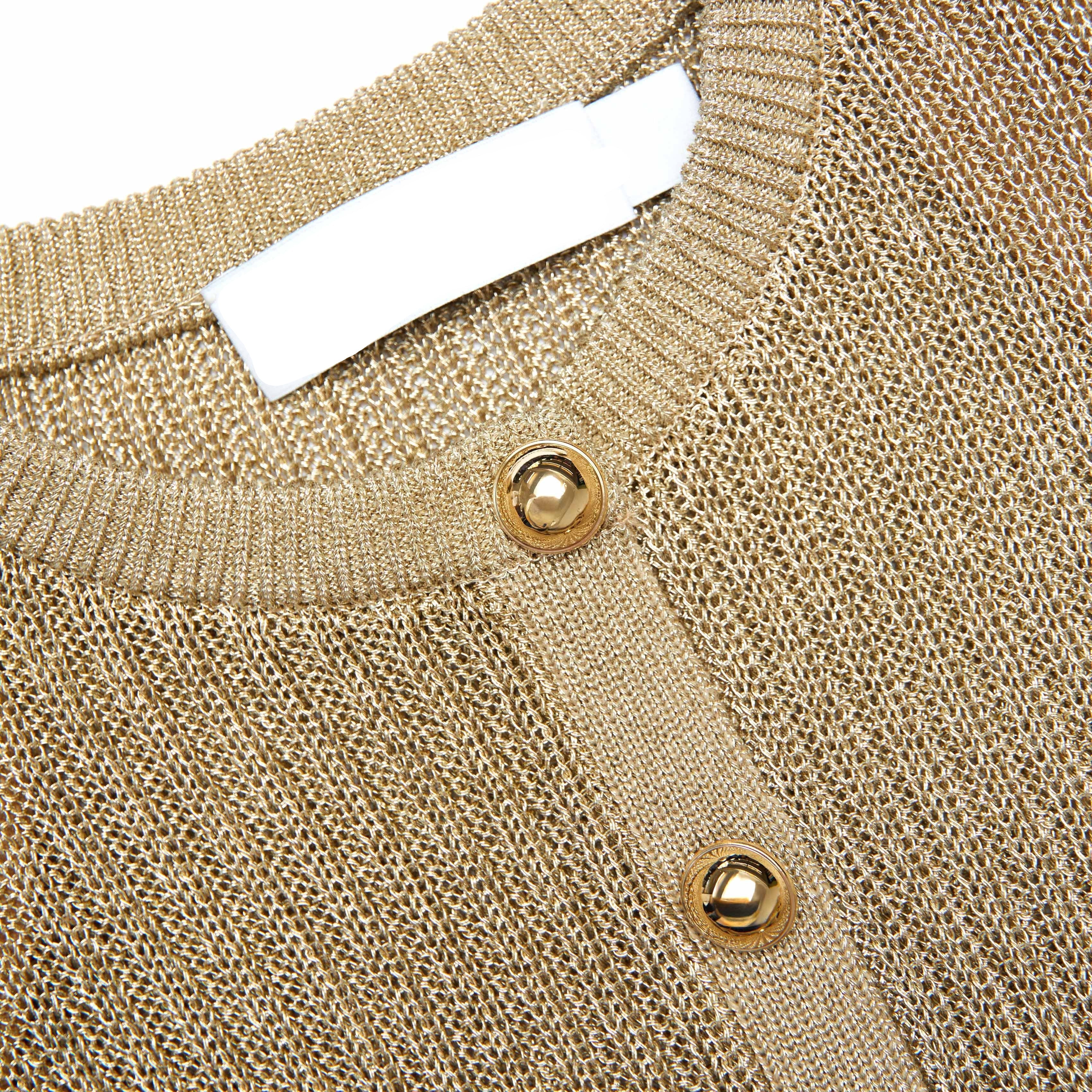 Gold Lurex Knit Mini Dress