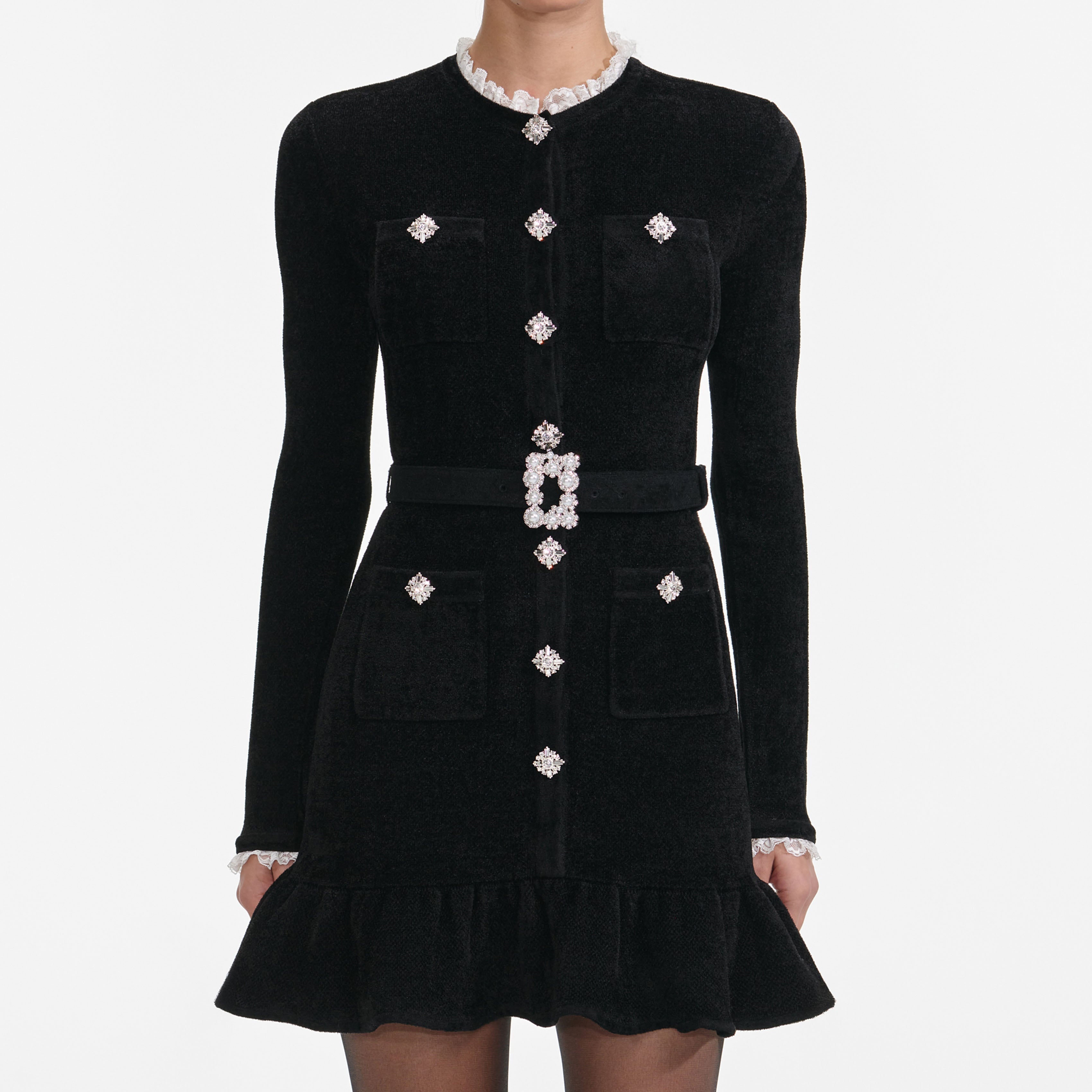 Black Knit Mini Dress
