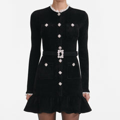Black Knit Mini Dress