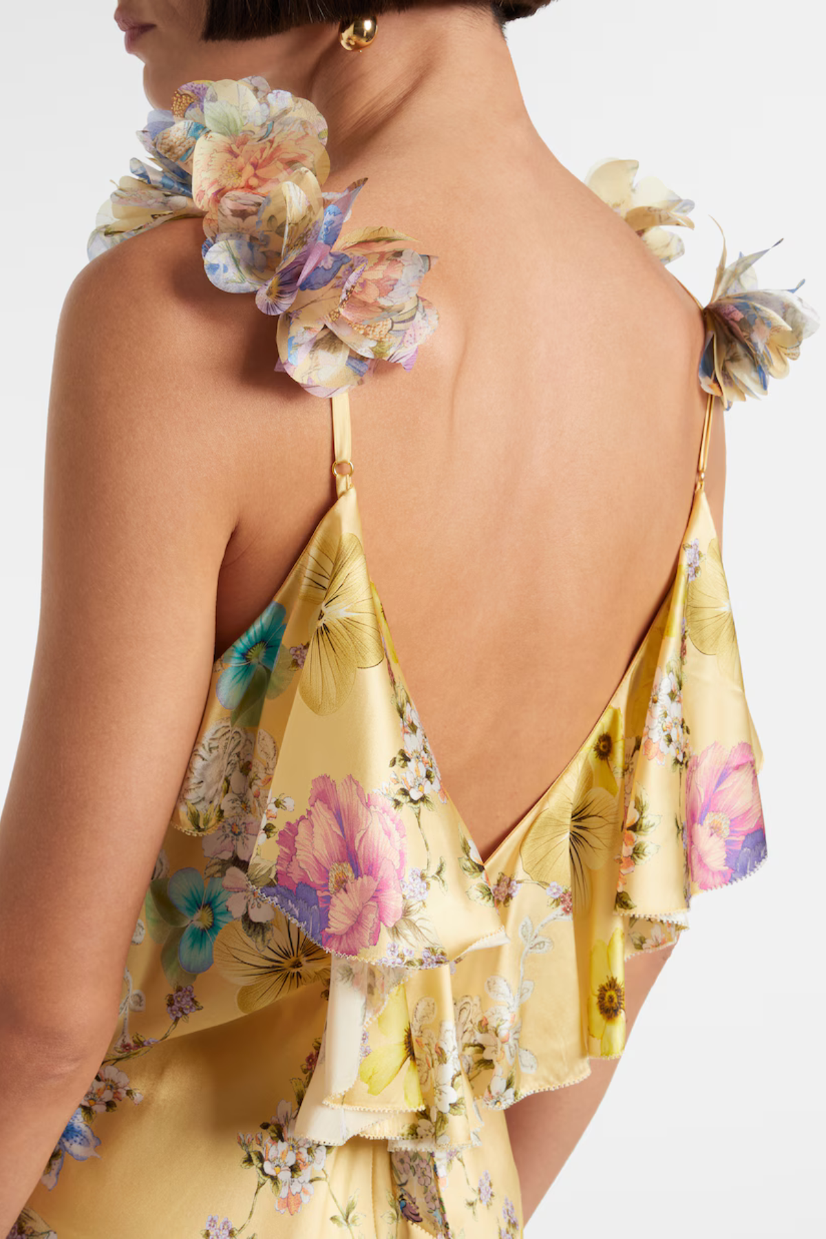 Floral Ruffle Print Maxi Dress