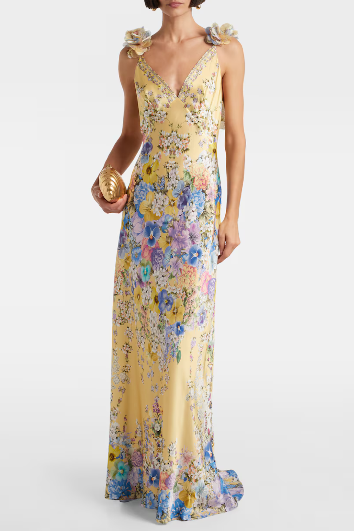 Floral Ruffle Print Maxi Dress