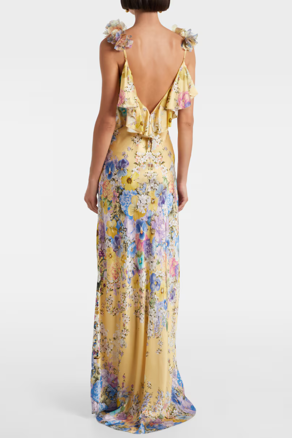 Floral Ruffle Print Maxi Dress