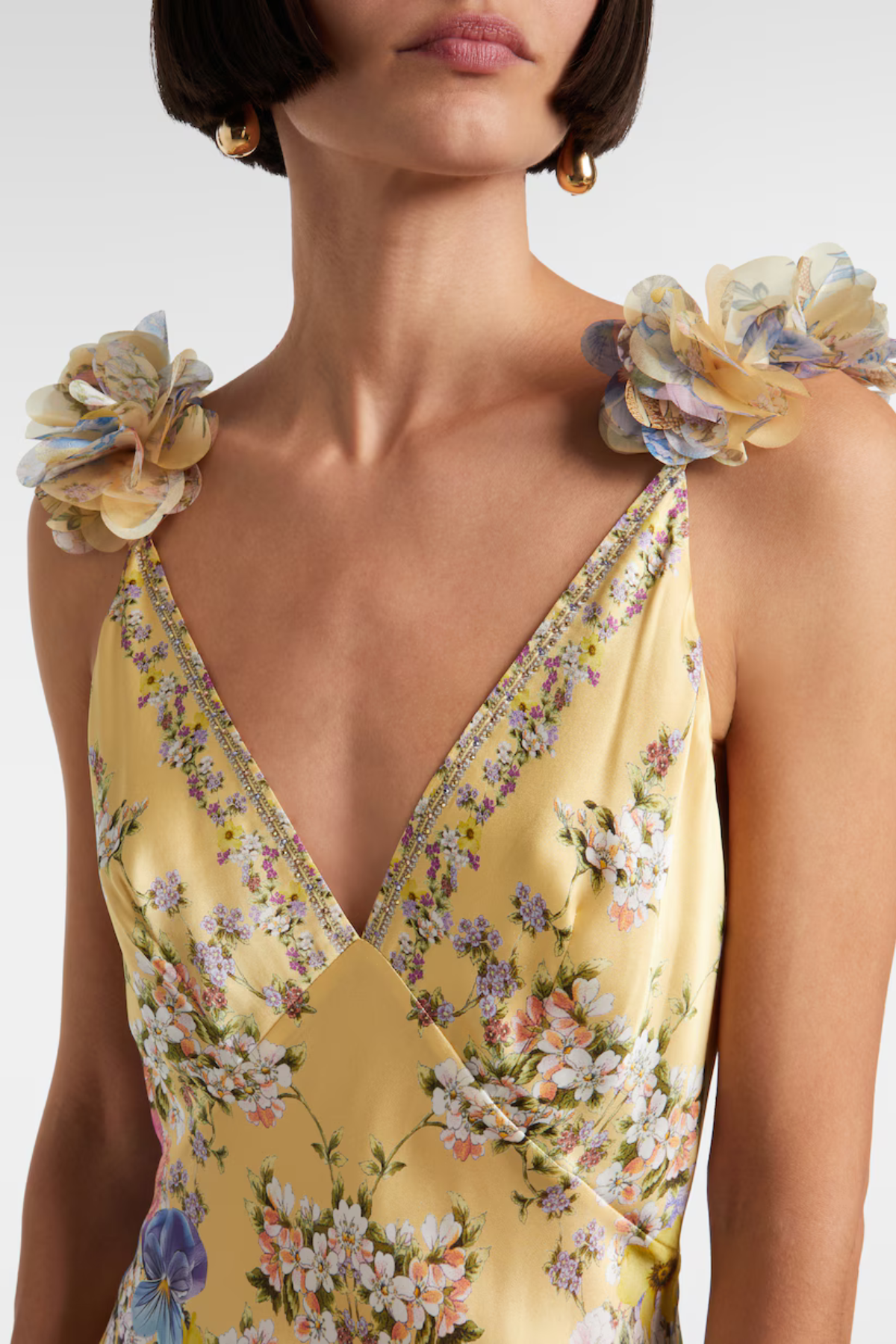 Floral Ruffle Print Maxi Dress