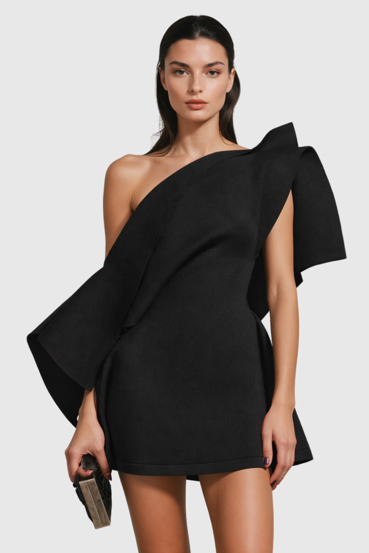Off Shoulder Mini Dress - Black