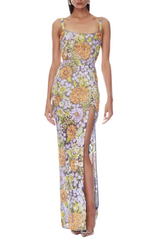 Floral Sequin Maxi Dress