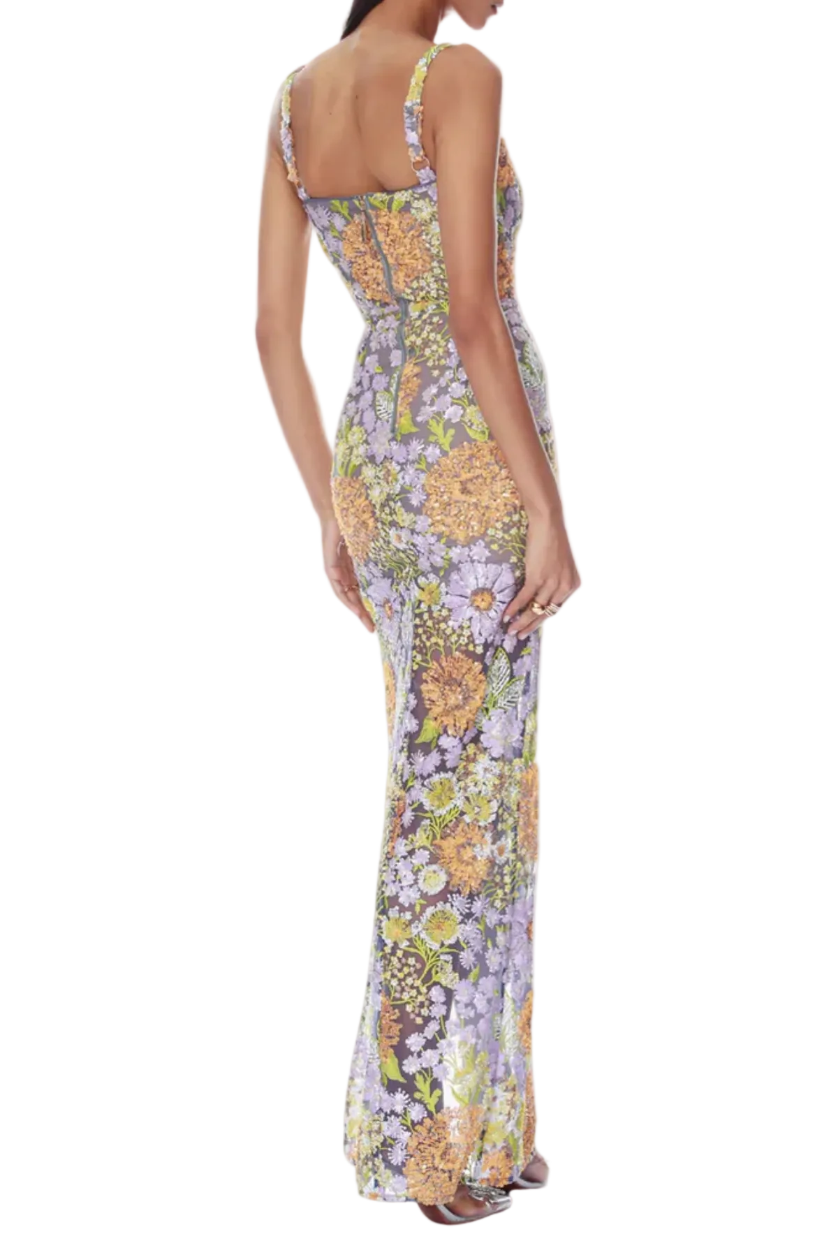 Floral Sequin Maxi Dress