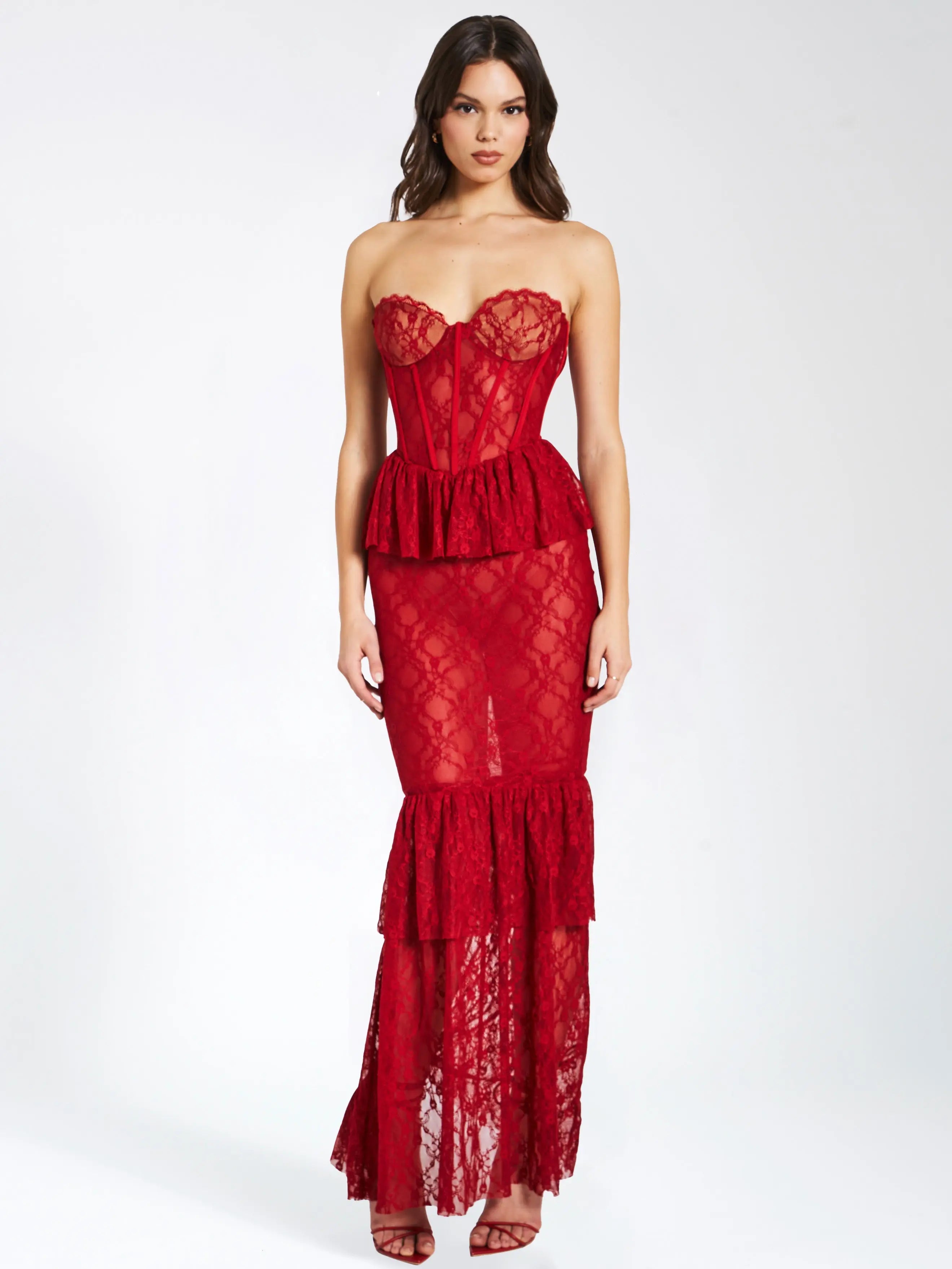 Lace Corset Maxi Dress