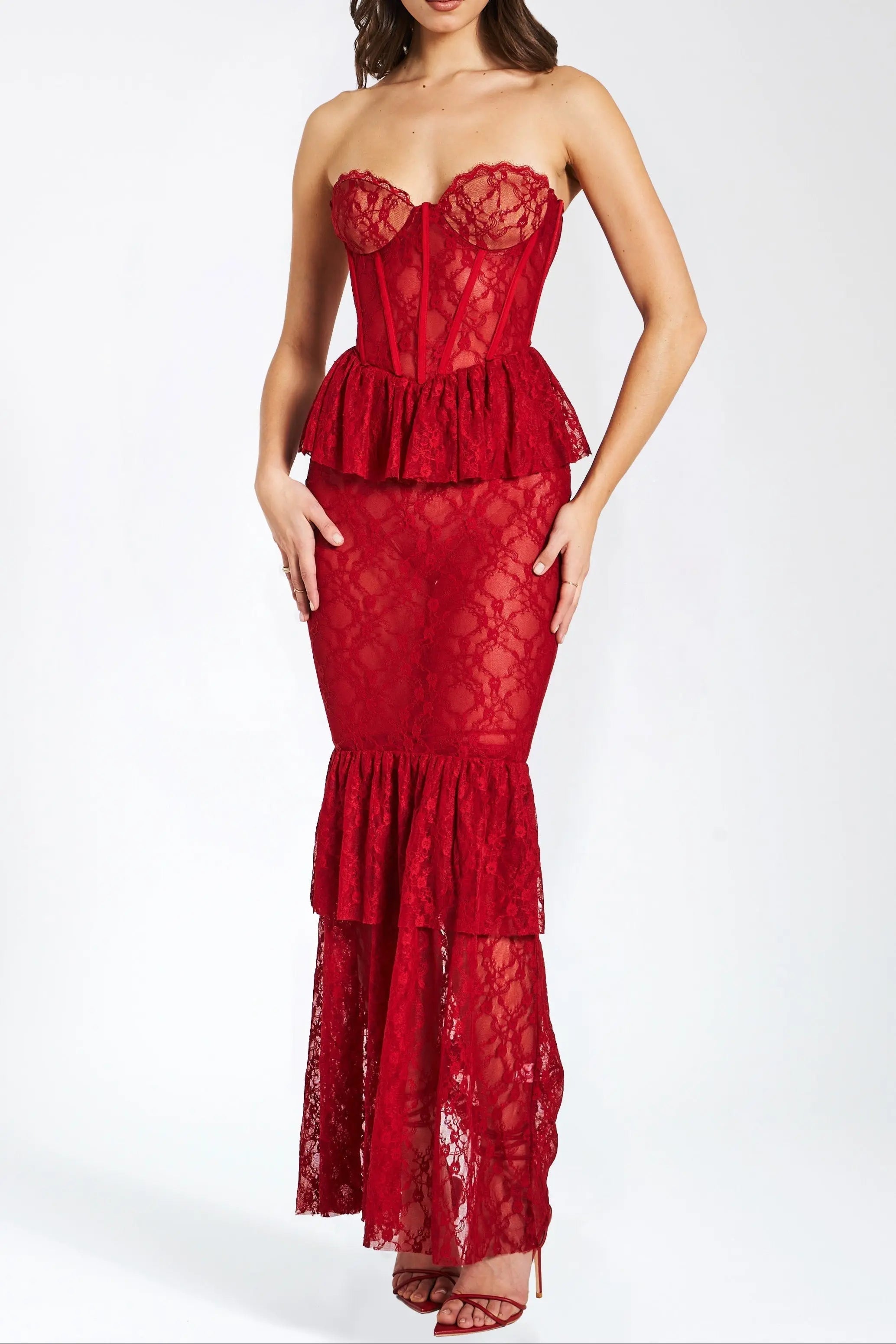 Lace Corset Maxi Dress