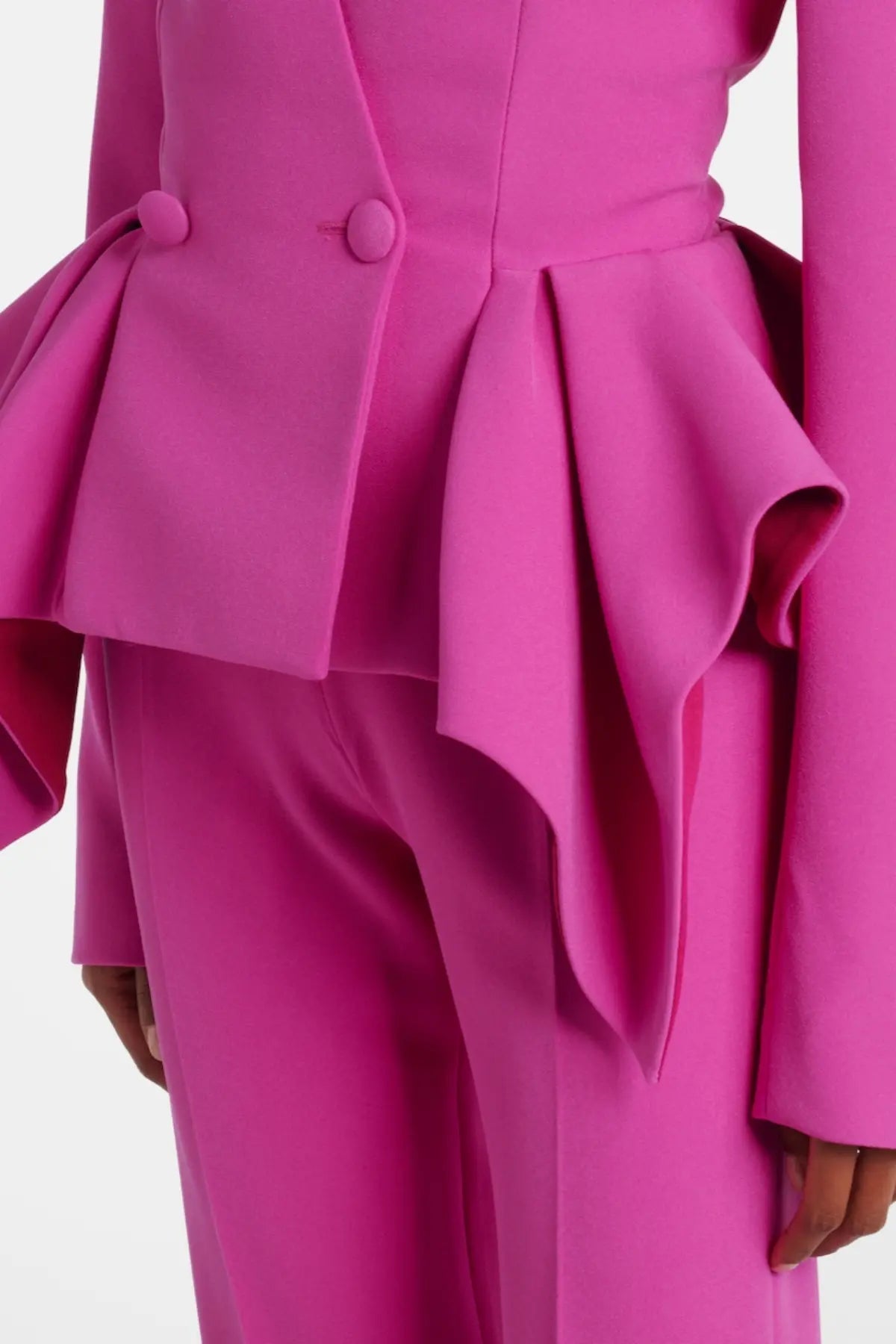 Ruffled Blazer Two Piece Set - Pink