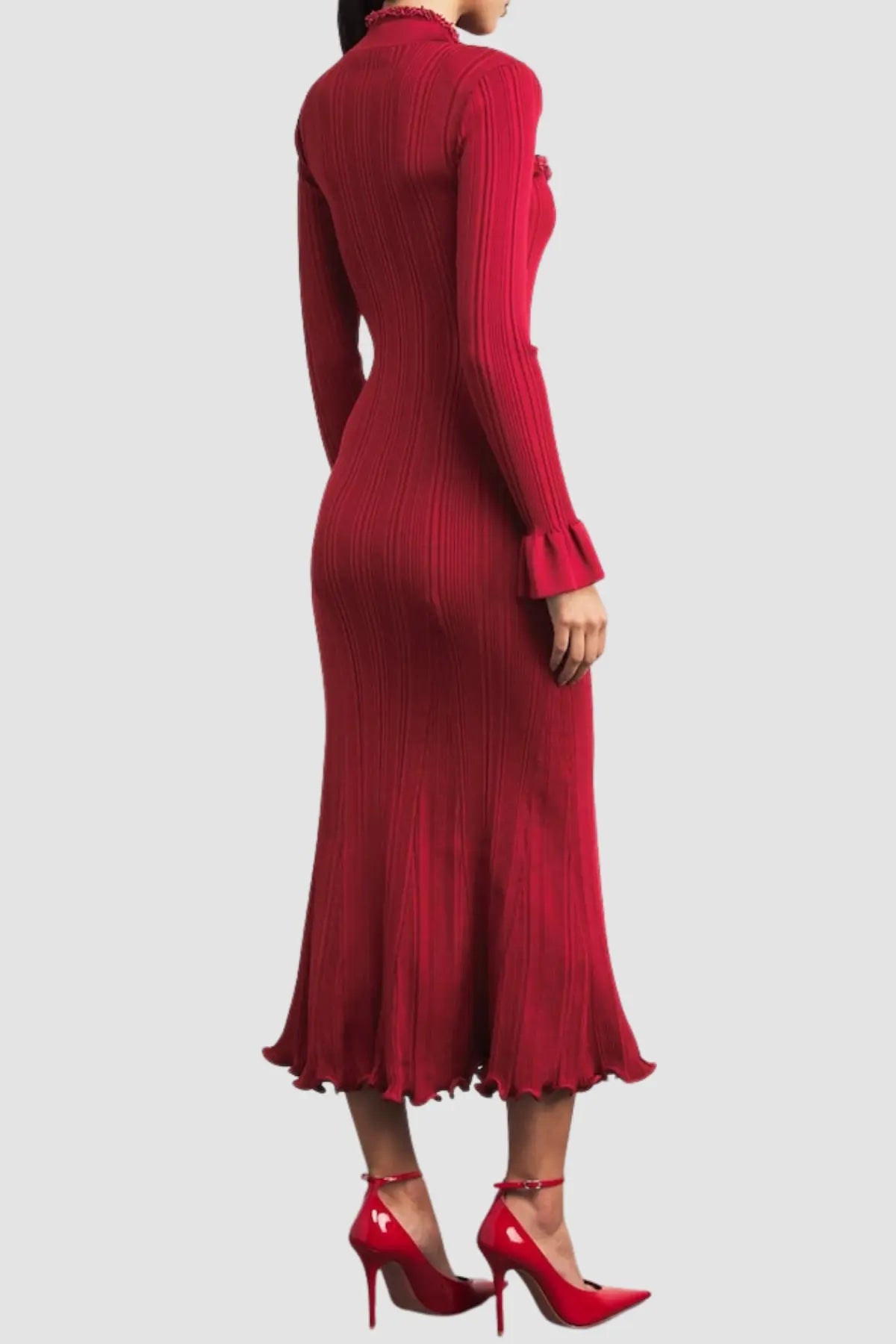 Trim Knit Midi Dress