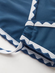Contrast Cut Knotted Bikini Set