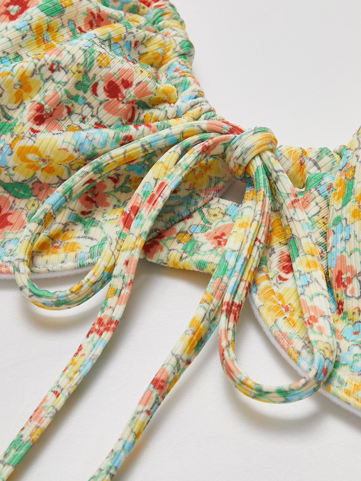 Floral Patterned Front Tie Bikini Set