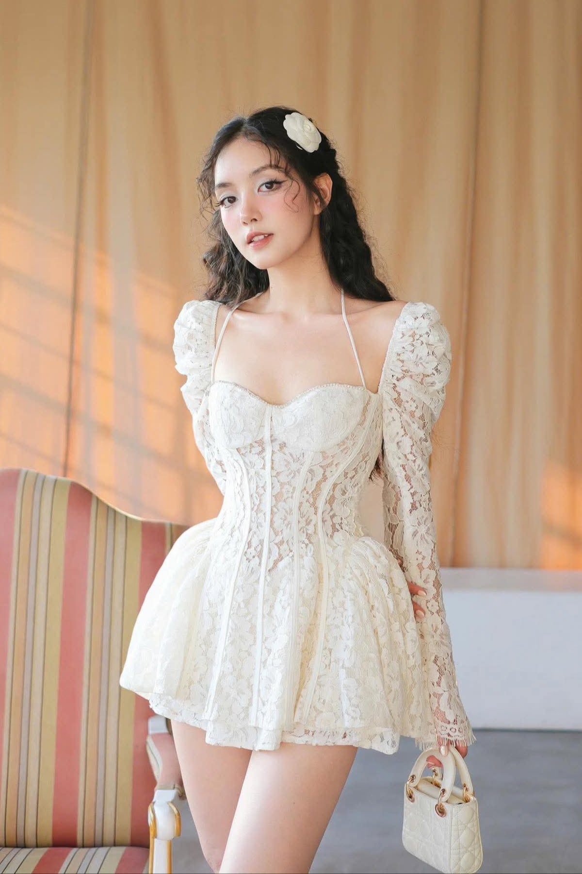Lace Cortset Mini Dress