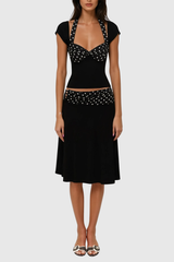 Halter Neck Ruffle Skirt Set