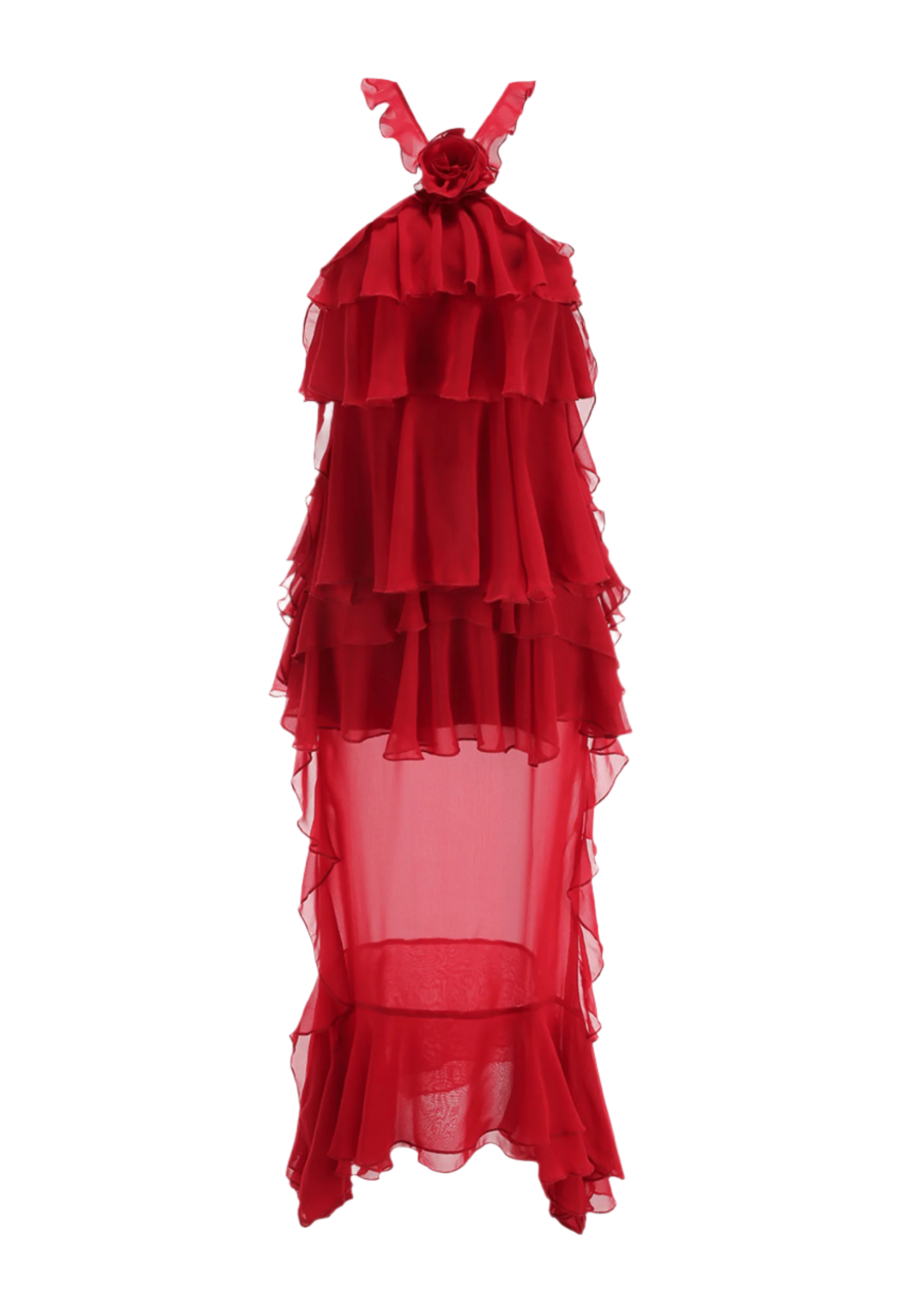 BeFloral Halter Ruffle Midi Dress