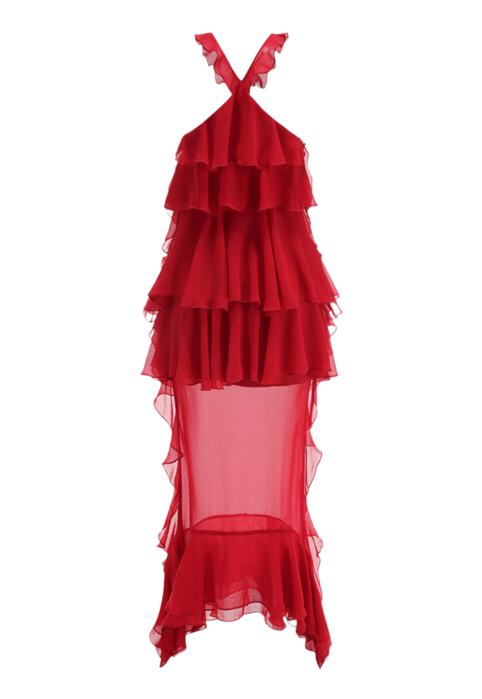 BeFloral Halter Ruffle Midi Dress