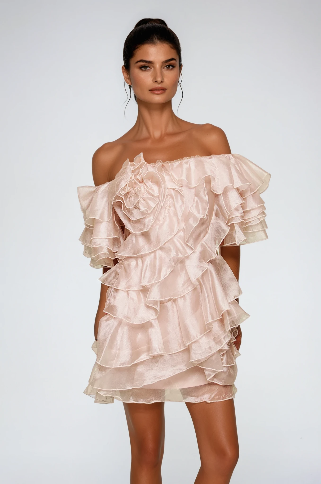 Blandine Ruffle Ruch Mini Dress