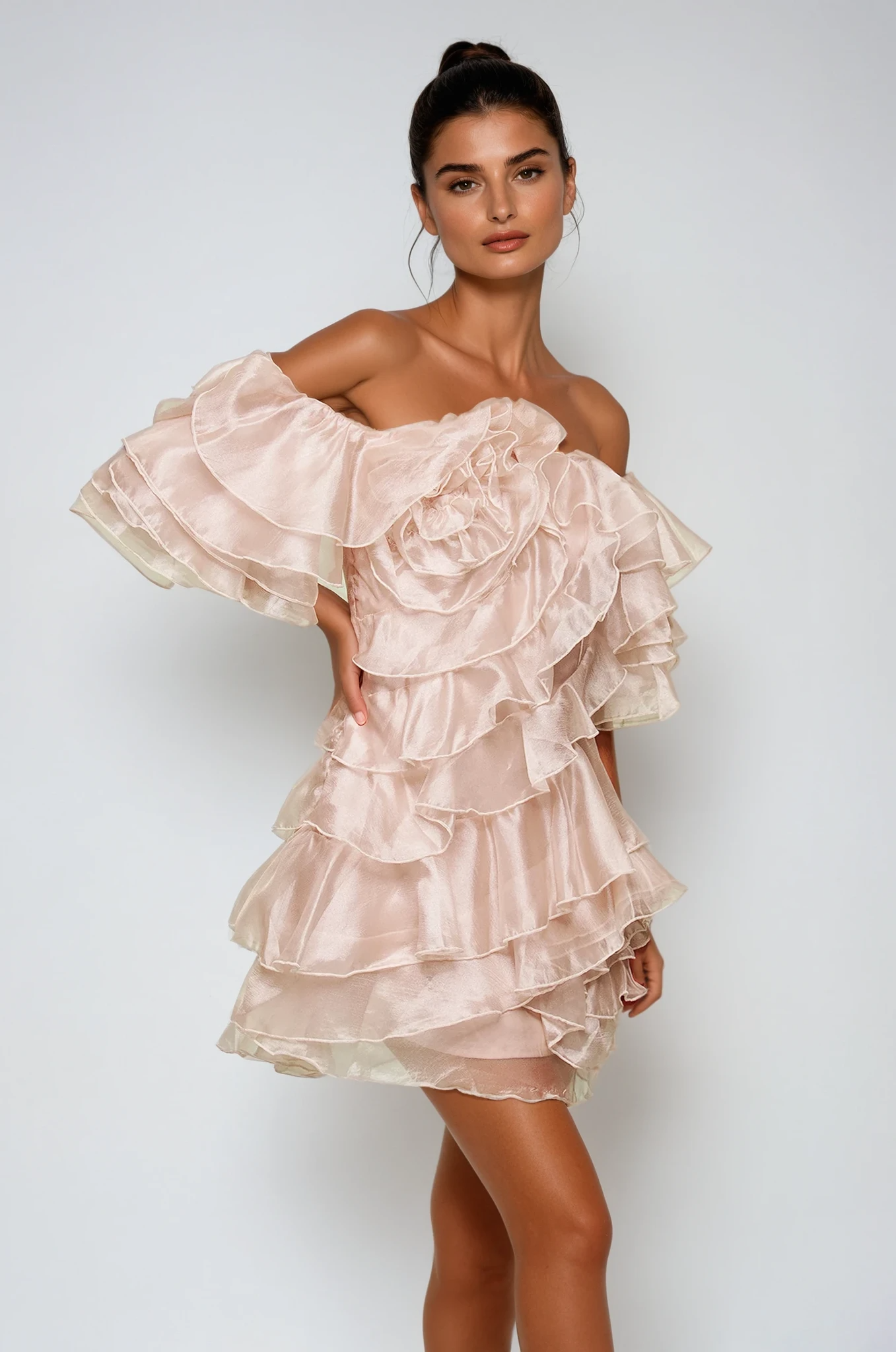 Blandine Ruffle Ruch Mini Dress