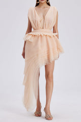 Bosmat Ruch Mesh Mini Dress In Apricot