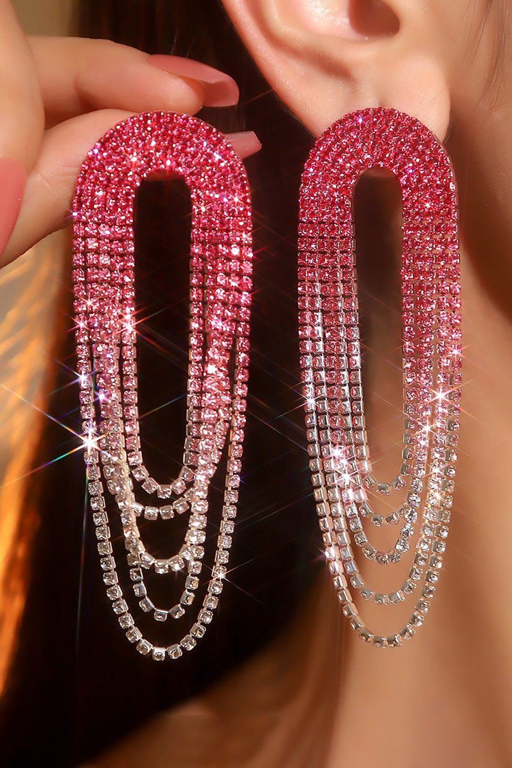 Gradient Color Large Earrings