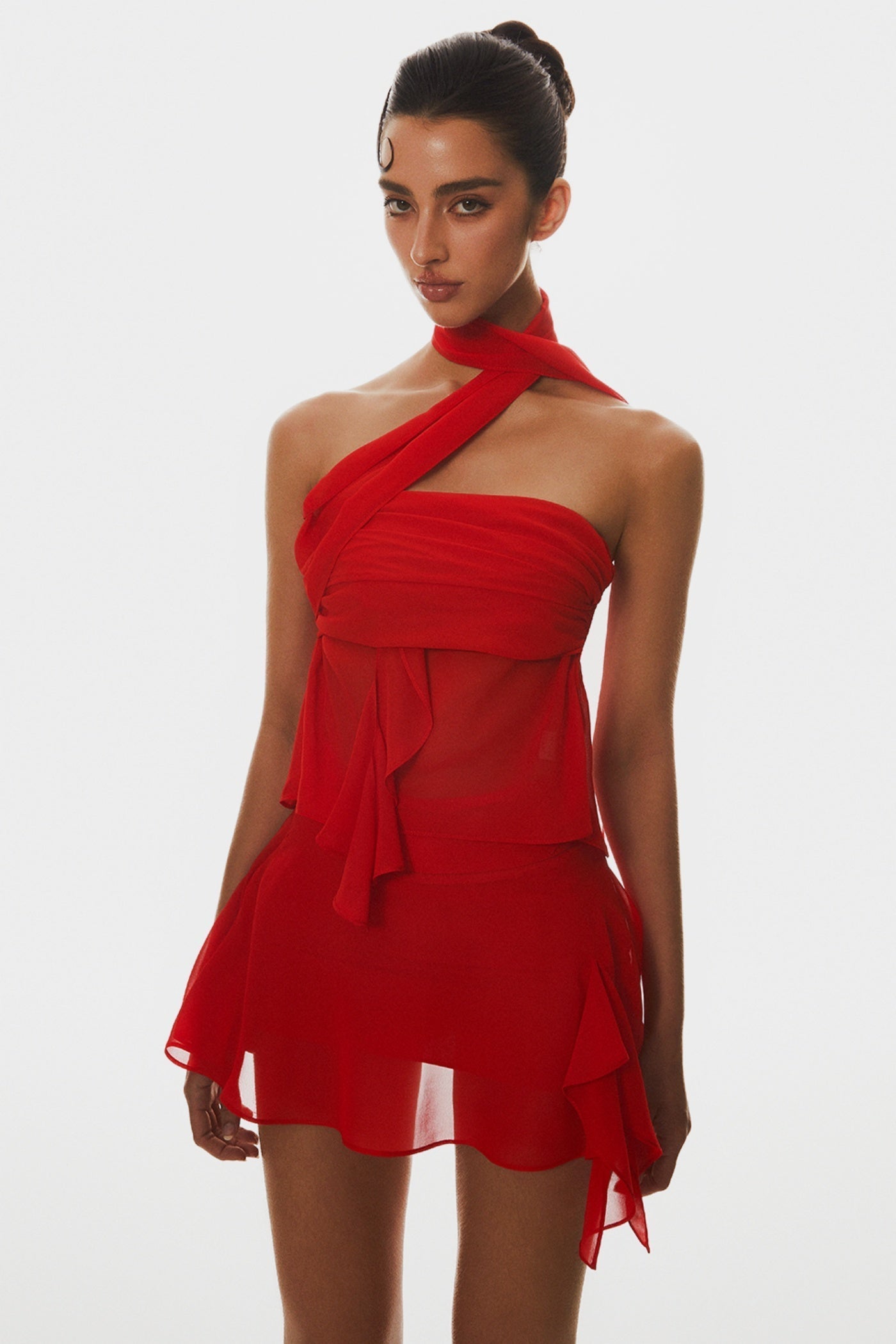 Cabau Wrap Around Top - Red