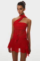 Cabau Wrap Around Top - Red