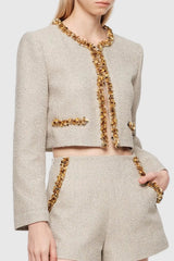 Sequin Jacket in Apricot
