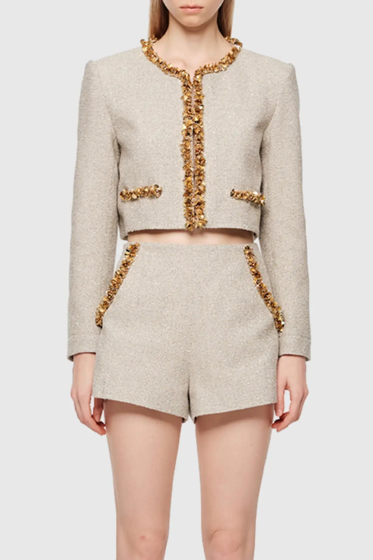 Sequin Jacket in Apricot