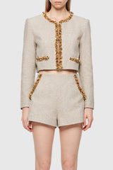 Sequin Jacket in Apricot