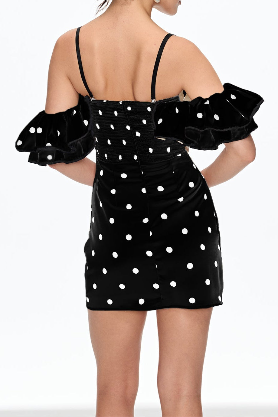 Off Shoulder Mini Dress In Black