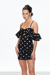Off Shoulder Mini Dress In Black
