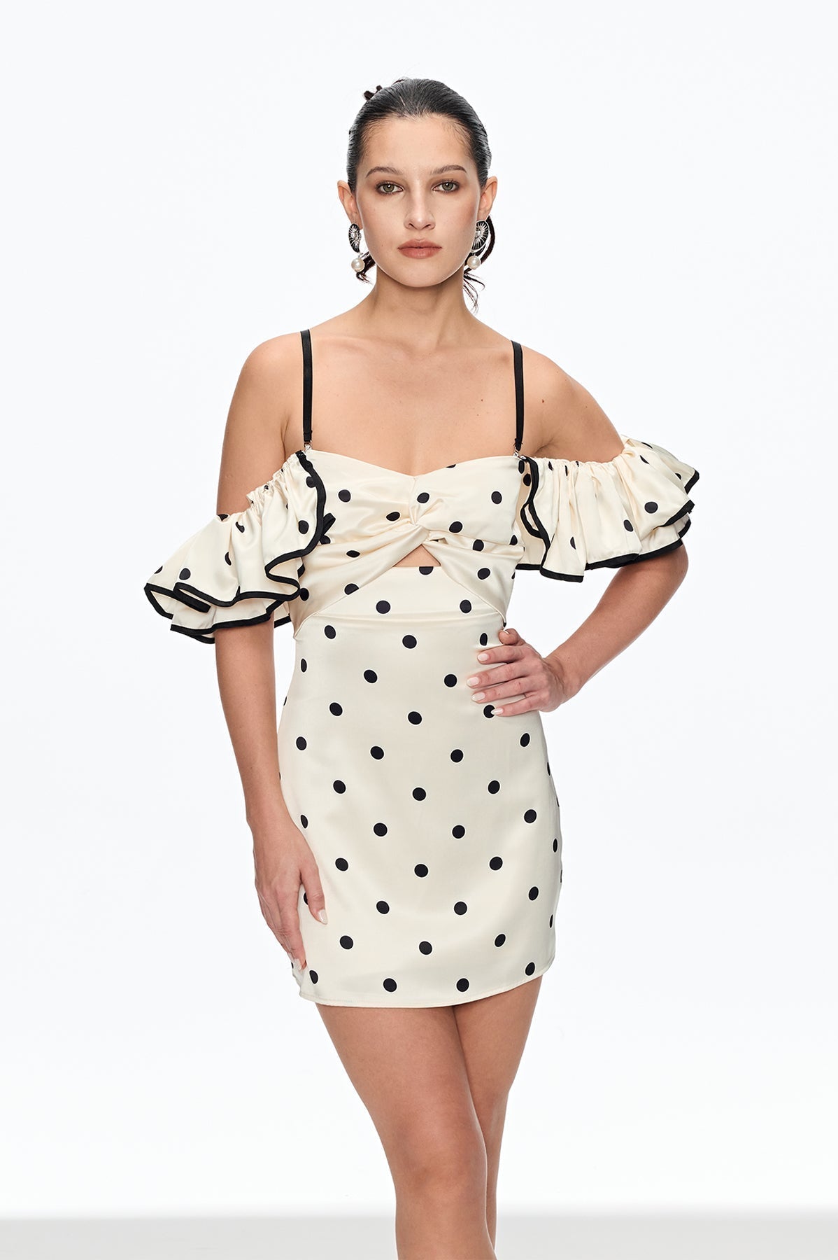 Off Shoulder Mini Dress In White