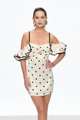 Off Shoulder Mini Dress In White