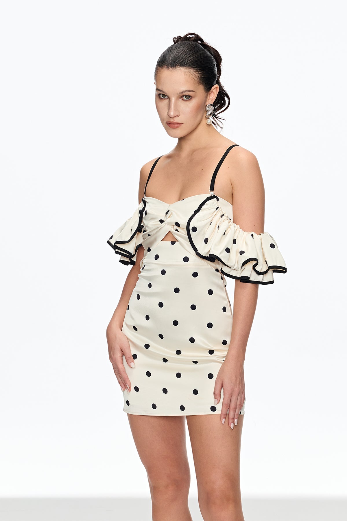 Off Shoulder Mini Dress In White