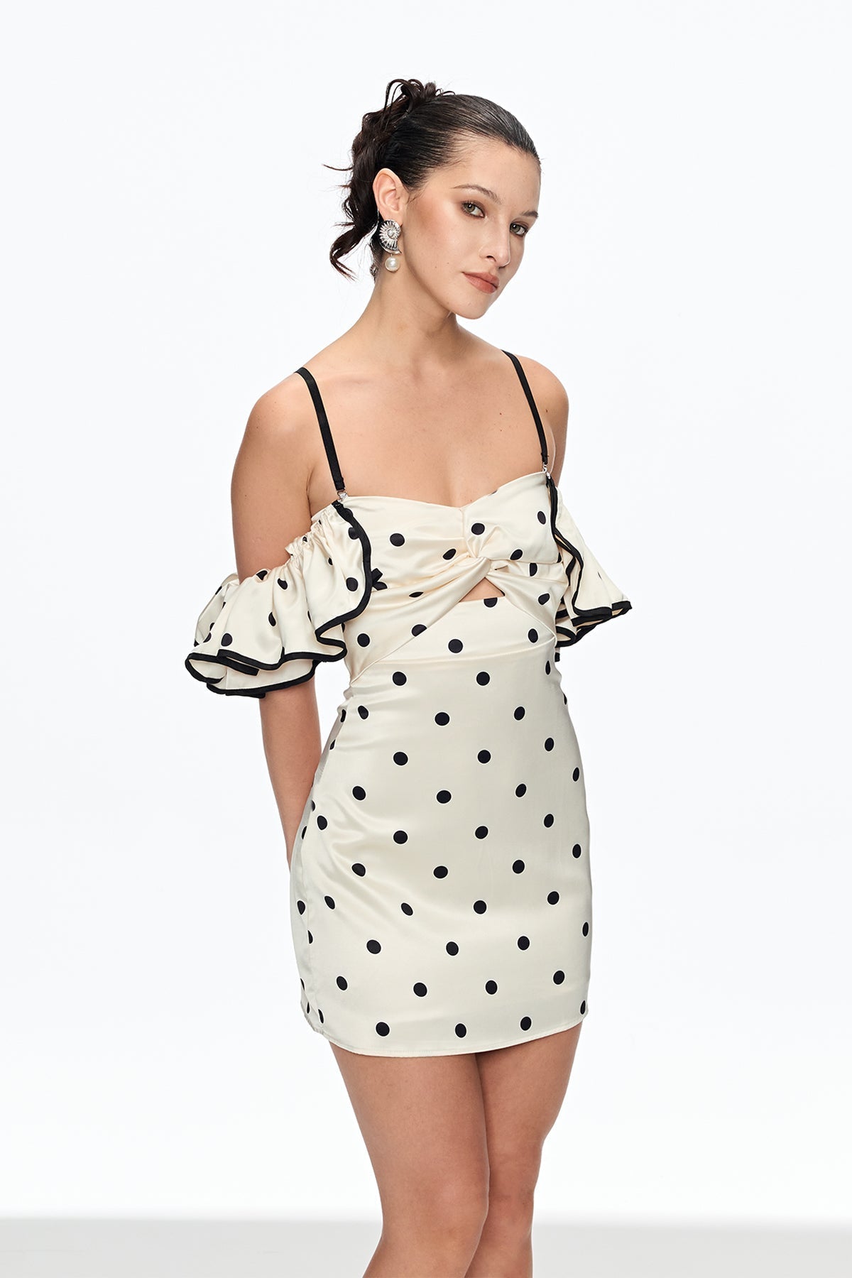 Off Shoulder Mini Dress In White
