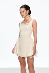 Sleeveless Mini Dress In Apricot