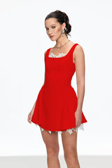 Sleeveless Mini Dress In Red