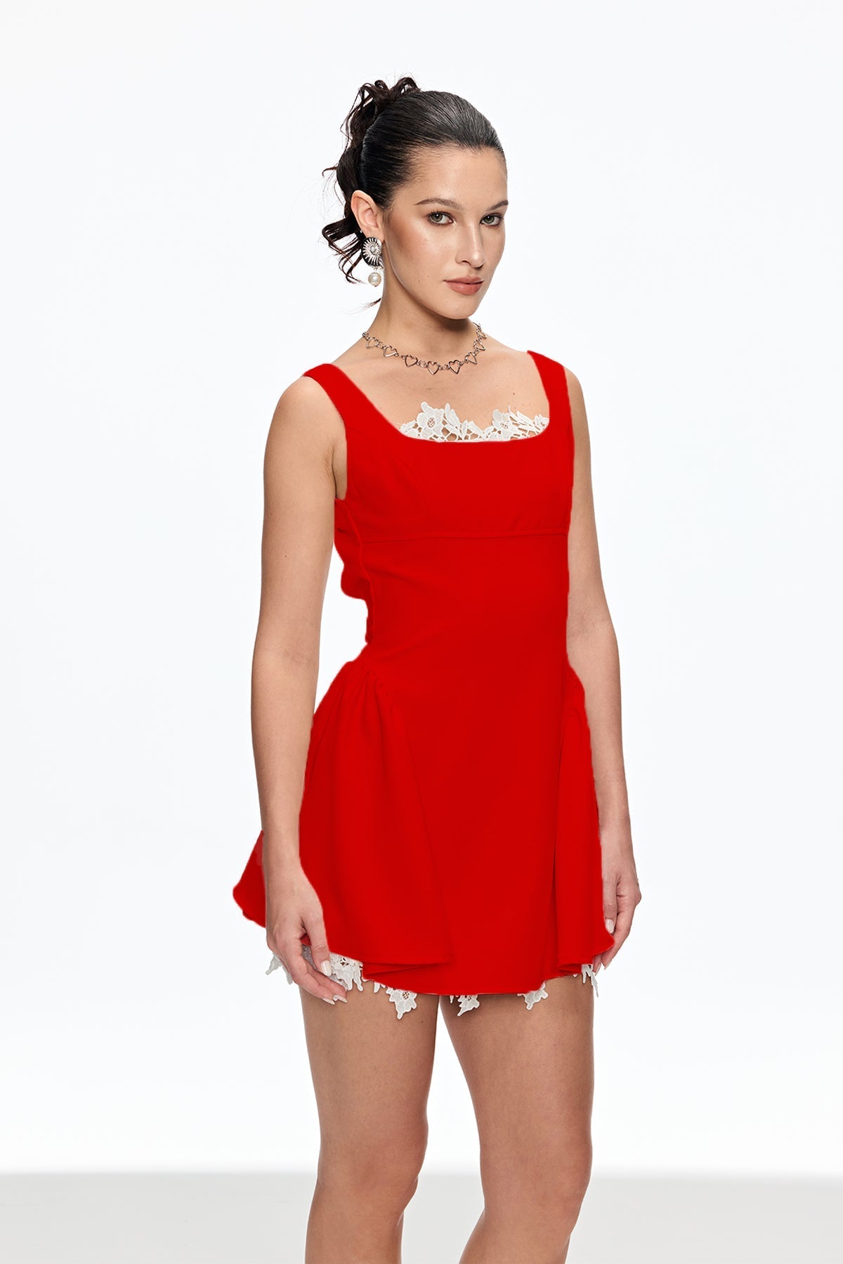 Sleeveless Mini Dress In Red
